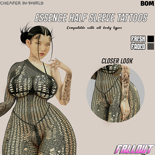 FallOut - Essence Half Sleeve Tattoos BOM