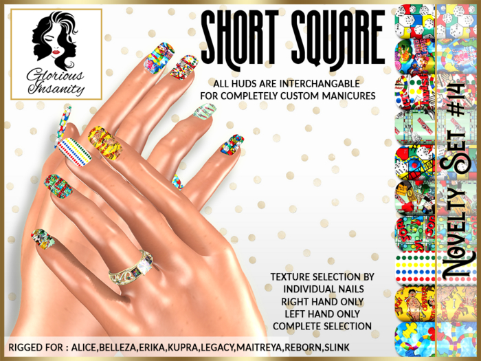 [GI NAILS] Short Square - Novelty Set # 14 <add me>