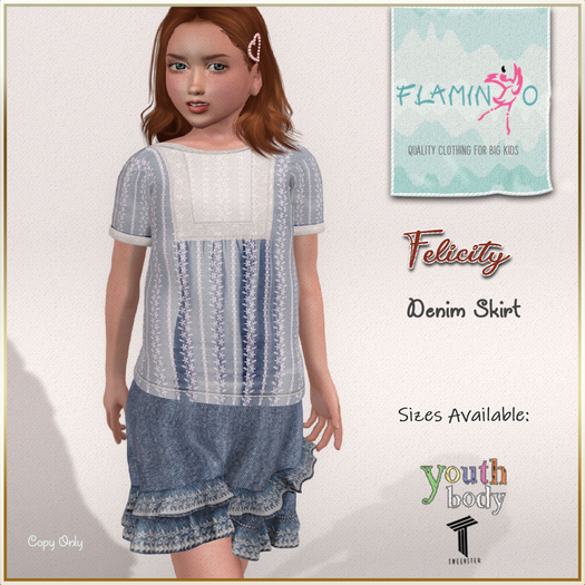 F}Light Denim Ruffle Skirt YOUTH