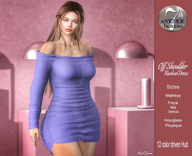 Off Shoulder Ruched Dress Fat Pack