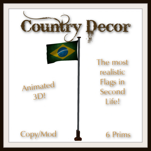 = Country Decor = Animated Flag - Brazil