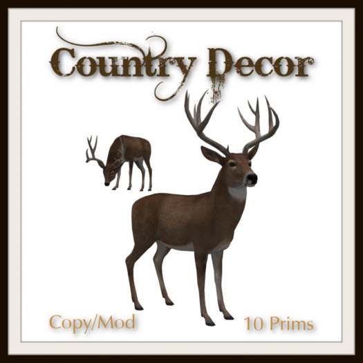 = Country Decor = Animated Stag Grazing