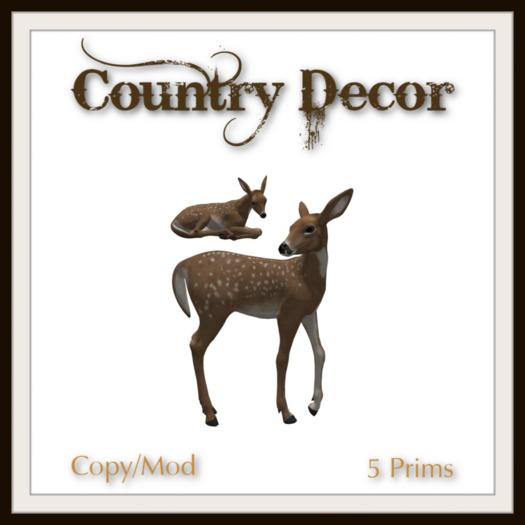= Country Decor = Animated Fawn Laying Down