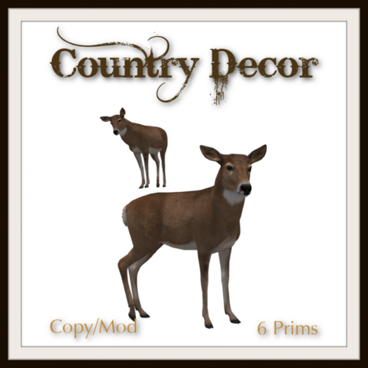 = Country Decor = Animated Doe Looking Around