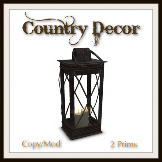 = Country Decor = Lamp with Candles