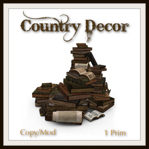 = Country Decor = Book Pile
