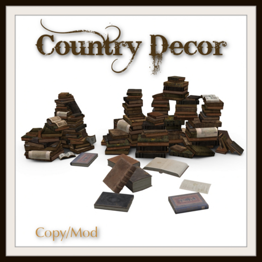 = Country Decor = Book Pile Fat Pack