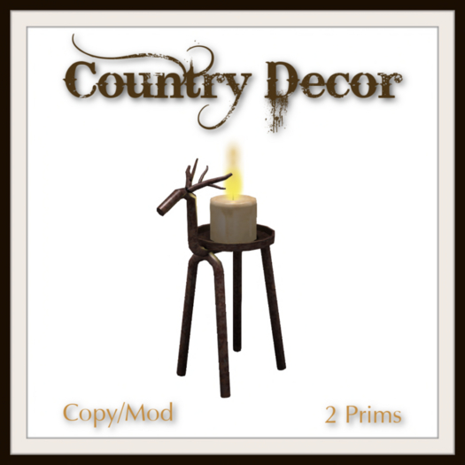 = Country Decor = Candle Deer Decor