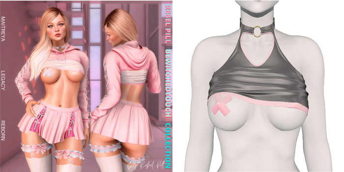 Rebelpill - BewitchedTouch Collection Top Light Grey