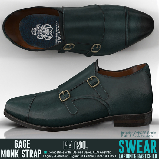 Monk Strap Dress Shoes PETROL