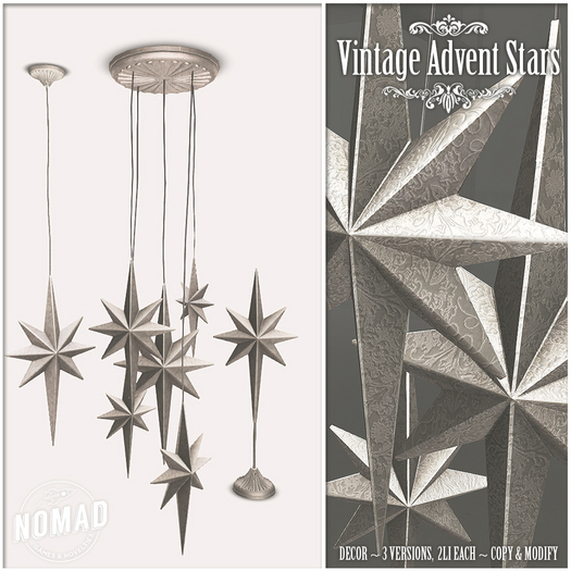 NOMAD // VINTAGE ADVENT STARS // SILVER