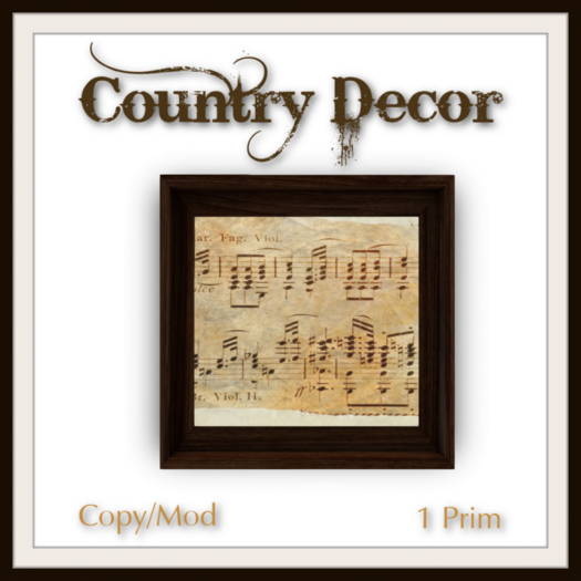 = Country Decor = Vintage Music Notes #4