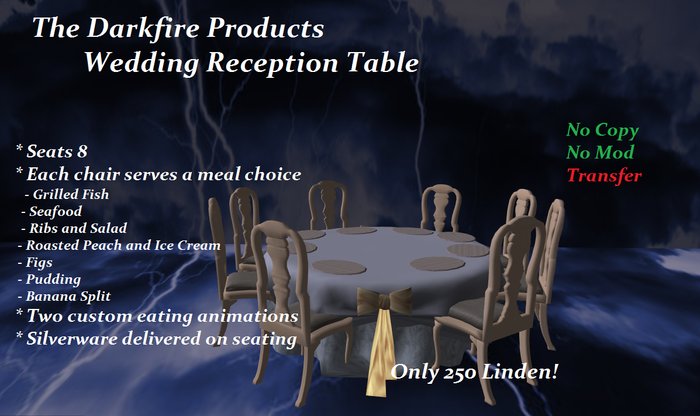 *DF* Products Wedding Reception Table
