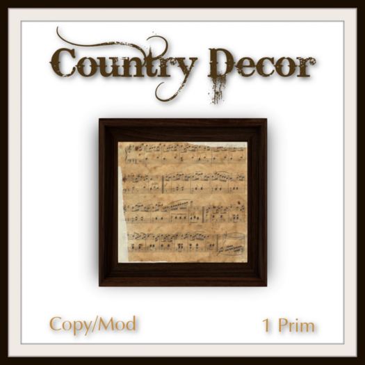 = Country Decor = Vintage Music Notes #1