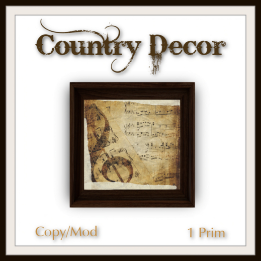 = Country Decor = Vintage Music Notes #2
