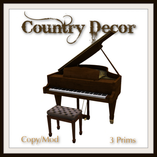 = Country Decor = Rustic Grand Piano