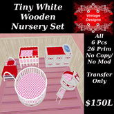 Tiny White Wooden Nursery Set