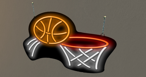 Sign- Neon Basketball Hoop Hanging