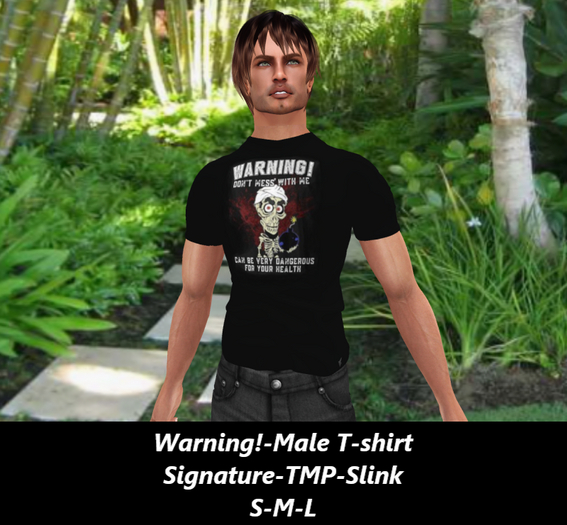 Warning!-Mens' mesh shirt