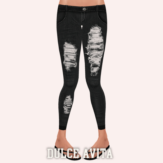 [Dulce Avita] Ripped Jeans - Black