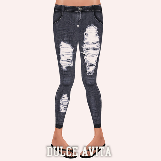 [Dulce Avita] Ripped Jeans - Blue