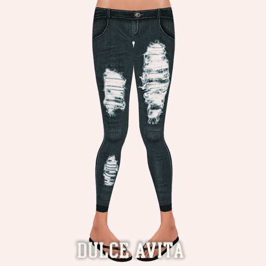 [Dulce Avita] Ripped Jeans - Navy