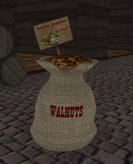 Leinensack mit Nüssen