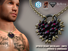 [7/11] Spiked Heart Necklace ONYX