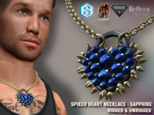 [7/11] Spiked Heart Necklace SAPPHIRE