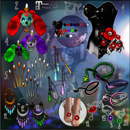 13.Yokai - Dead garden -  Earring (black)