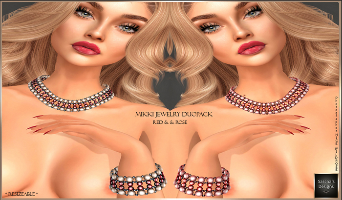 SAS - Mikki Red & Rose Jewelry Set
