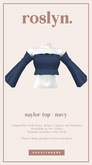 roslyn. saylor top. navy [unpack]