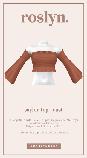 roslyn. saylor top. rust [unpack]