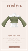 roslyn. saylor top. sage [unpack]