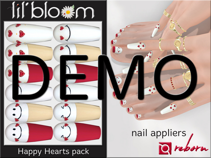 {LB} eBODY - REBORN nail HUD::DEMO Happy Hearts