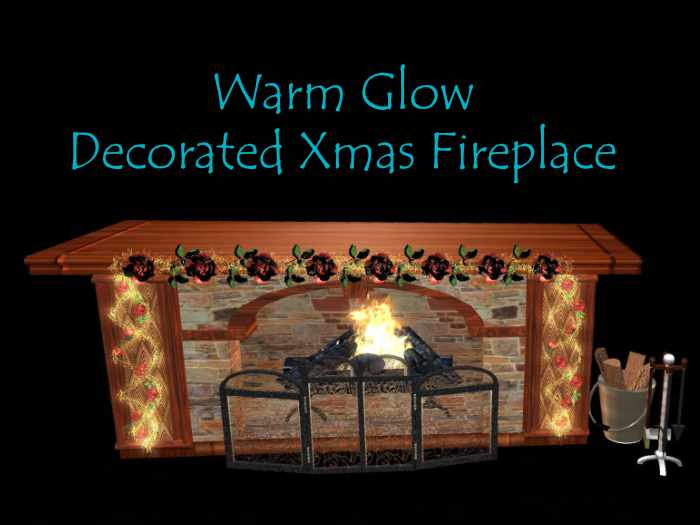 MBC - Christmas/Winter season fireplace with Garland