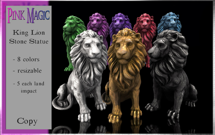 Pink Magic : King Lion Stone Statue