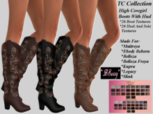 *BSASSY* TC COLLECTION HIGH COWGIRL BOOTS WITH HUD