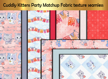 Cuddly Kittens Party Matchup Fabric texture seamless