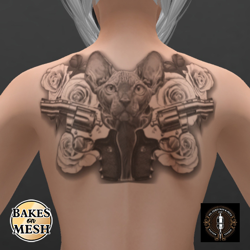 WL.Guns & Cat Roses BOM Tattoo