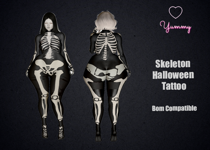 //YS// skeleton halloween fullbody tattoo (BOM)