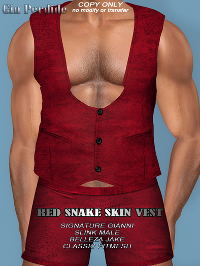 GP Red Snake Skin Vest 