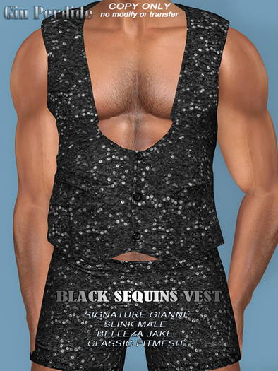 GP Black Sequin Vest 