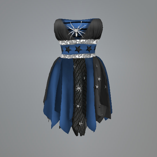 Blue Spider Magic Slink Dress