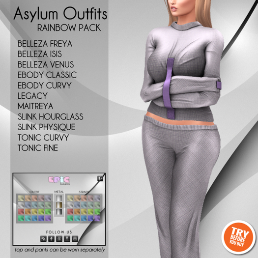 [EPIC] Asylum Outfit Female Rainbow Set (ADD ME)