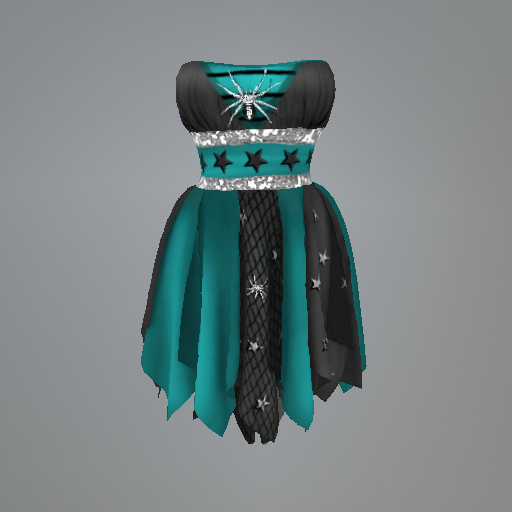 Teal Spider Magic Belleza Dress