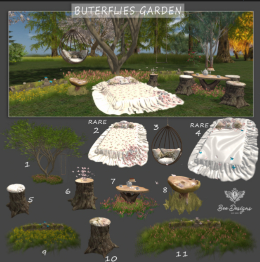 04 Bee Designs Butterflies Garden RARE