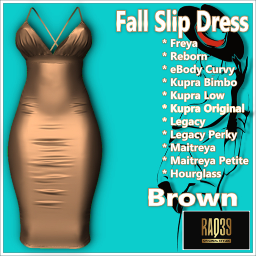 [R39] Fall Slip Dress-Brown