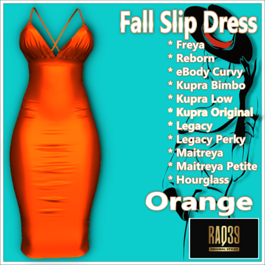 [R39] Fall Slip Dress-Orange
