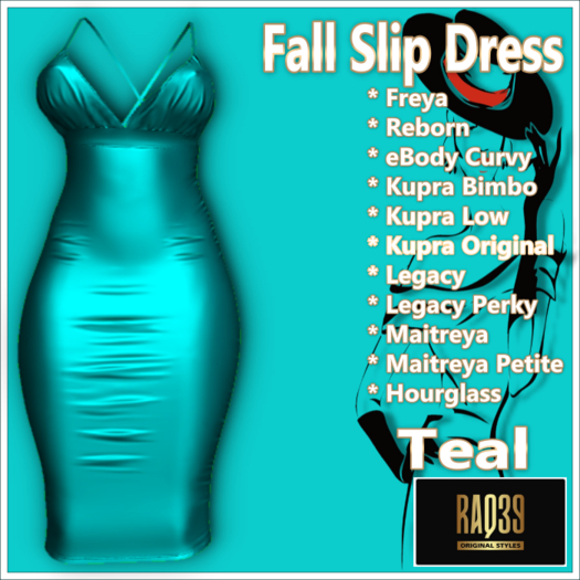 [R39] Fall Slip Dress-Teal